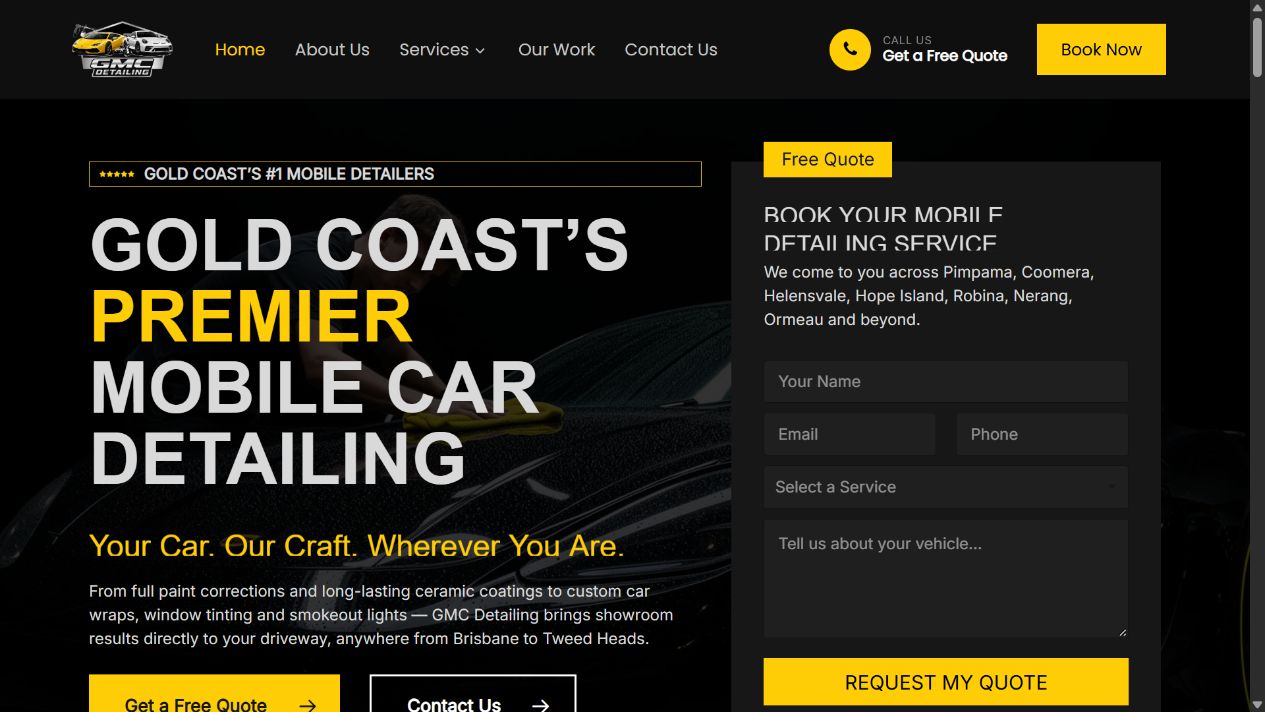Homepage preview of GMC Detailing