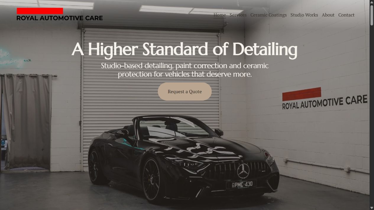 Homepage preview of Royal Automotive Care